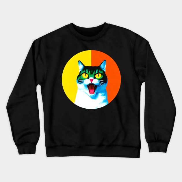 Scream Cat Crewneck Sweatshirt by bant